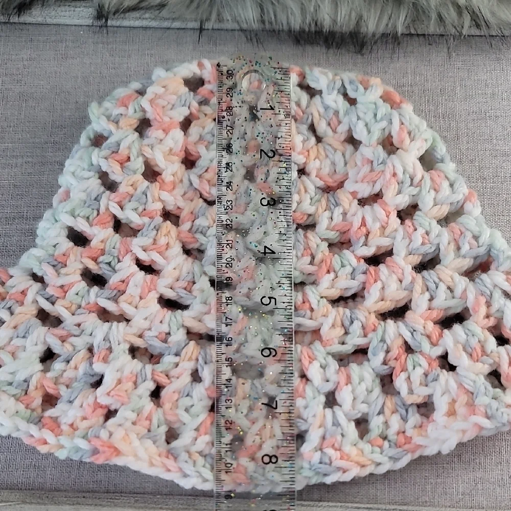 Hand crochet Granny Square Multicolor Bucket Hat